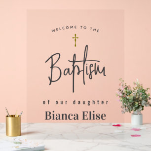 Baptême bébé Affiche de bienvenue acrylique