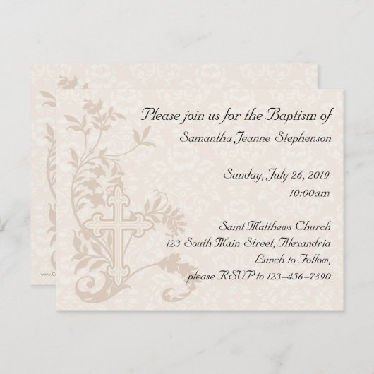 Baptême bébé Invitation (Devant / Derrière)