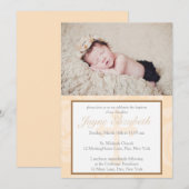 Baptême Bénédiction Christening Invitation - Rose (Devant / Derrière)