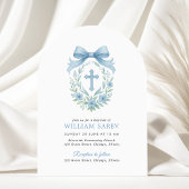 Baptême Bleu Arché Invitation pour bébé garçon