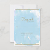 Baptême bleu doux RSVP avec Accents or (Dos)