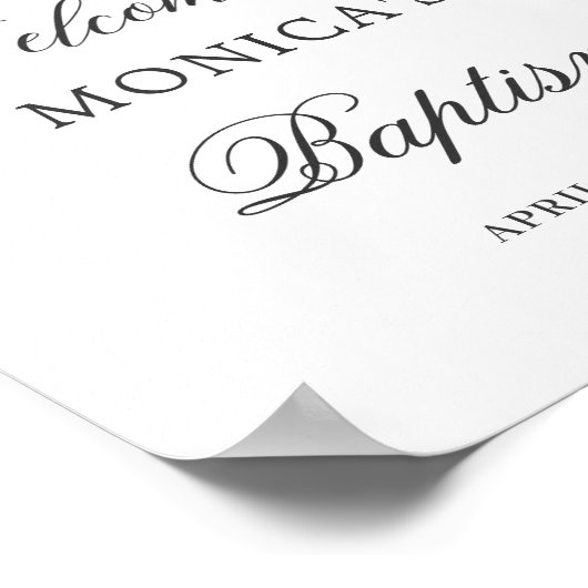 Baptême bleu Dusty Botanical Floral Affiche de bie (Coin)