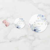 Baptême bleu poussiéreux fleurs confettis (Derrière)