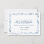 Baptême bleu vert Merci floral (Dos)