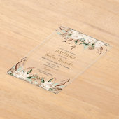 Baptême Boho espagnol Acrylique Floral Invitation (Poser)