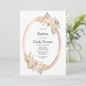 Baptême Boho invitation pour fille (Debout devant)