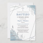 Baptême Boy Invitation Espagnol (Devant)