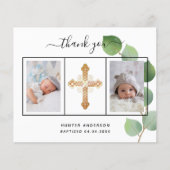 Baptême Budget carte de remerciements photo eucaly (Devant)
