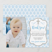 Baptême Carte de remerciements avec photo | Baptêm (Devant / Derrière)