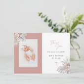 Baptême Carte de remerciements Fille Boho Arc Flor (Debout devant)