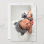 Baptême Carte de remerciements fille rose (Dos)