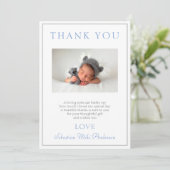 Baptême Carte de remerciements Garçon bleu (Debout devant)