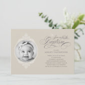 Baptême catholique classique Invitations photo (Debout devant)