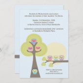 Baptême Cérémonie de baptême Cute Ows Invitation (Devant / Derrière)