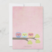 Baptême Cérémonie de baptême Cute Ows Invitation (Dos)