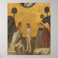 Baptême Christ - Poster d'art artistique Giovanni