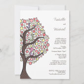 Baptême Christening Bird Tree Invitation personnal (Dos)