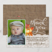 Baptême Christening Carte de remerciements, Croix (Devant / Derrière)