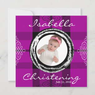 Baptême Christening Invitation Bébé rose