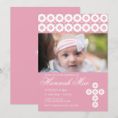 Baptême, Christening, Invitation Communion - Fille (Devant / Derrière)