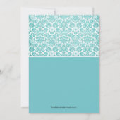 Baptême Christening Invitations Blue Damask (Dos)