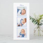 Baptême | Christening Photo Baby Blue Invitation (Debout devant)