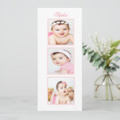 Baptême | Christening Photo Floral Pink Invitation (Debout devant)