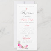 Baptême | Christening Photo Floral Pink Invitation (Dos)