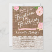 Baptême combiné et invitation d'anniversaire pour  (Devant)