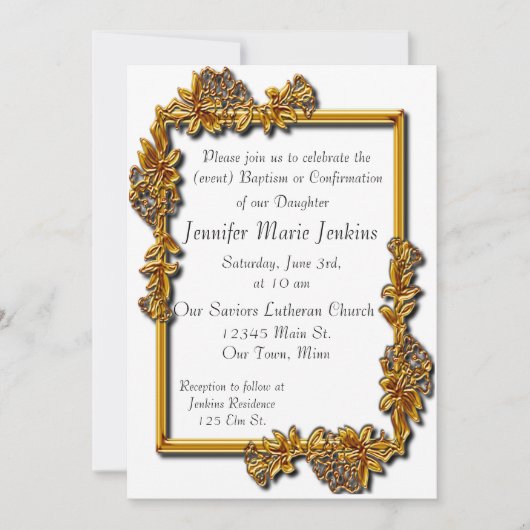 Baptême, Confirmation Célébration Invitation (Devant)
