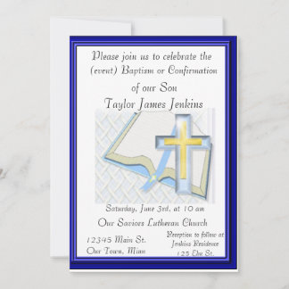 Baptême, Confirmation Célébration Invitation
