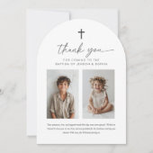 Baptême conjoint 2 Carte de remerciements d'arc ph (Devant)