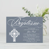 Baptême croisé celtique Invitation pour garçons (Debout devant)
