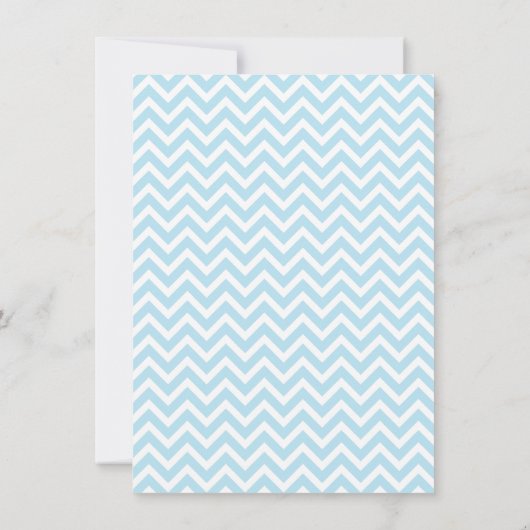 Baptême croisé Chevron bleu Invitations (Dos)