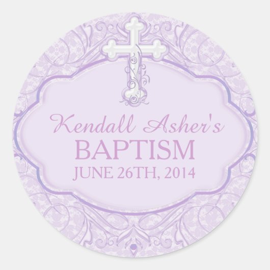 Baptême croisé pourpre Sticker Christening (Devant)