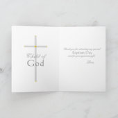 Baptême Croix Bleu clair Insérer Merci photo (Intérieur)