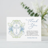 Baptême Croix Crest Verdure Baby Boy Merci (Debout devant)