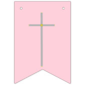 Baptême Croix rose blanc photo bannière (Premier drapeau)