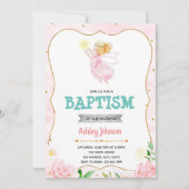 Baptême d'ange mignon invitation (Devant)