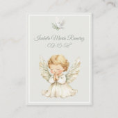 Baptême d'ange priant enfant carte de souvenir ver (Devant)
