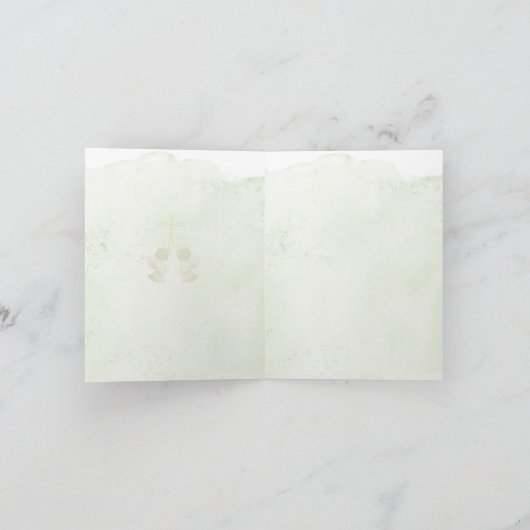 Baptême d'anges clignotants invitation pliée (Intérieur)