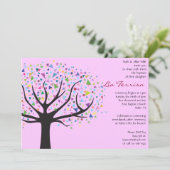 Baptême d'arbre Christening Custom Invitation Pink (Debout devant)