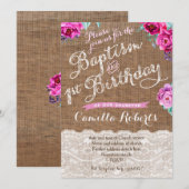 Baptême d'automne 1er Anniversaire Fête Cartes de (Devant / Derrière)