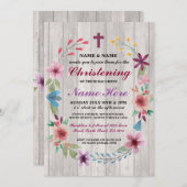 Baptême de baptême Invitation de bois de la croix (Devant / Derrière)
