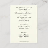 Baptême de bébé catholique Souvenir Carte Sainte (Dos)