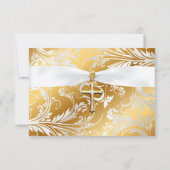Baptême de bébé garçon Croix d'or Merci (Dos)