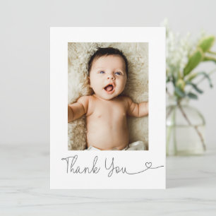 Baptême de bébé personnalisé Photo Merci Cœur
