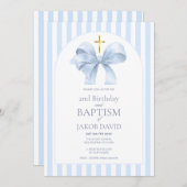 Baptême de Bleu et invitation de 2e anniversaire (Devant / Derrière)
