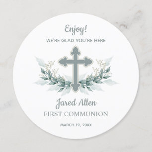 Baptême de Carte de remerciements de plaque de sou