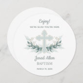 Baptême de Carte de remerciements de plaque de sou (Devant / Derrière)